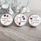 Printed Chocolate Kiss Stickers / Circle of Flowers in Wreath - CC21