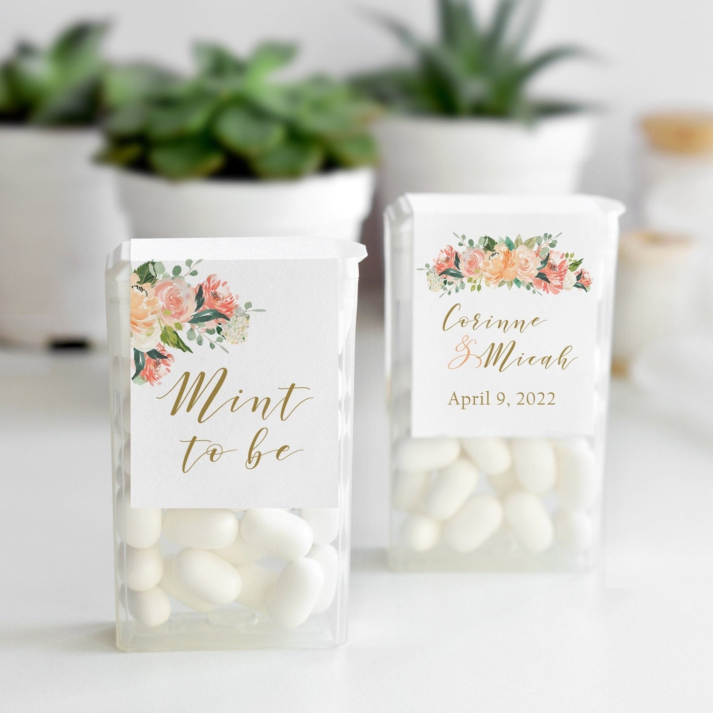 Printed Tic Tac® Labels / Peach Bouquet - PQ18