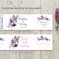 Printed Personalized Water Bottle Labels / Bird in Blush and Navy Flowers - BD22