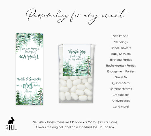 Printed Tic Tac® Labels / Evergreen Trees - TR19