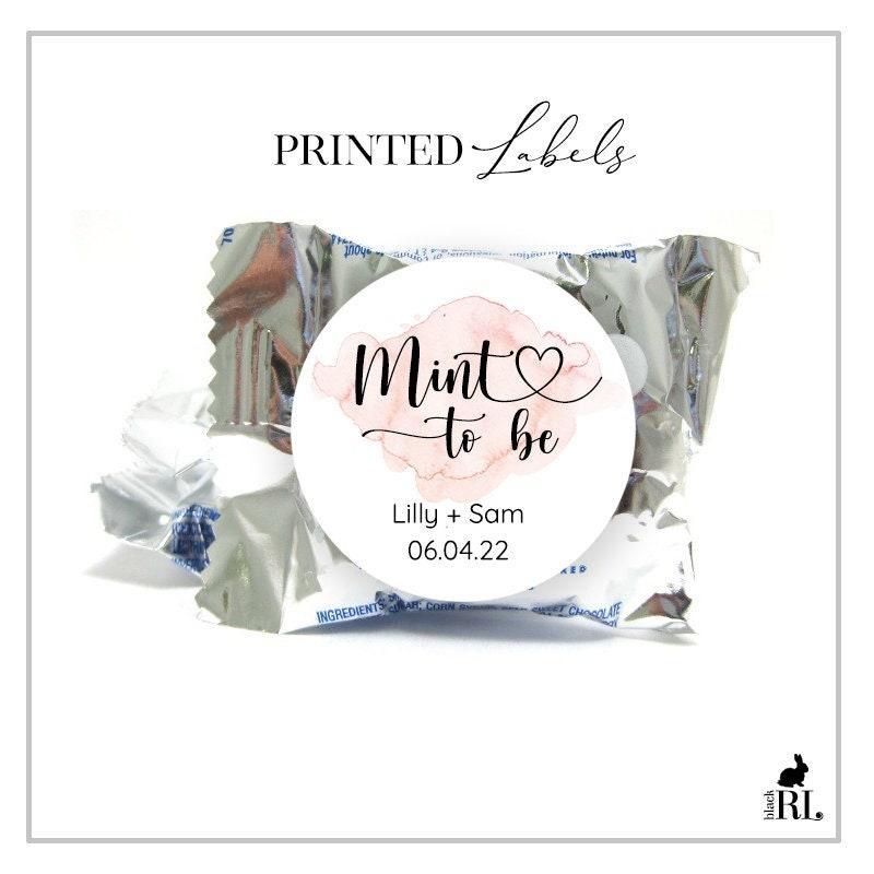 Printed York Peppermint Pattie® Favor Stickers / Pink Hearts - PH21