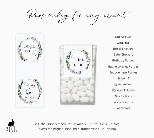 Printed Tic Tac® Labels / Spring Wreath Geometric Shape - SW19