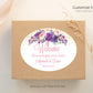 Printed Oval Bag and Box Labels / Purple and Pink Floral Bouquet-  PZ18