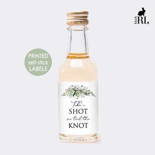 Printed Mini Liquor Bottle Labels / Greenery Bouquet - GE20