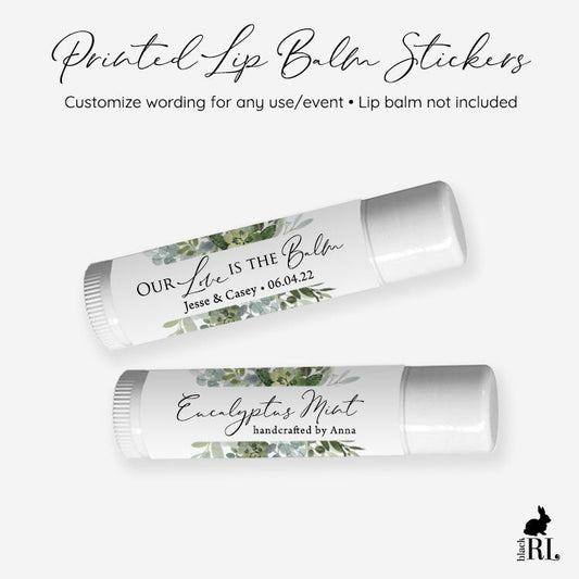 Printed Lip Balm Labels / Greenery Bouquet - GE20