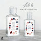Printed Small Hand Sanitizer Labels / Chain of Flowers in Wreath - CC21