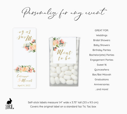 Printed Tic Tac® Labels / Peach Bouquet - PQ18