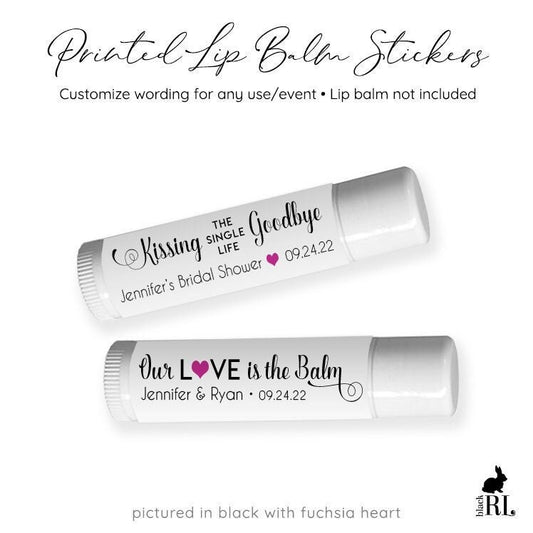 Printed Lip Balm Labels / Scrolly Modern Hearts - SM20
