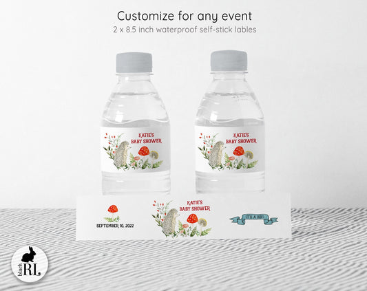 Printed Personalized Water Bottle Labels / Hedgehog - HG20