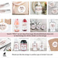 Printed Mini Liquor Bottle Labels / Pink Hearts - PH21