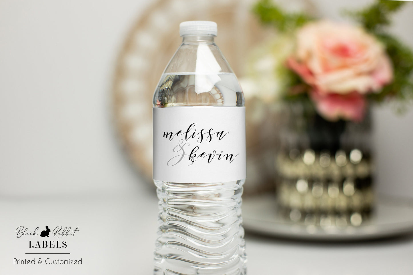 Printed Personalized Water Bottle Labels / Modern Script - MF18
