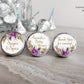Printed Chocolate Kiss Stickers / Purple Flowers and Gold Glitter - MP18