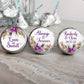 Printed Chocolate Kiss Stickers / Purple Flowers and Gold Glitter - MP18