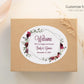 Printed Oval Bag and Box Labels / Burgundy Flowers in Silver Shape -  RQ19