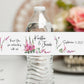 Printed Personalized Water Bottle Labels / Emerald and Fuchsia Blooms - EF22