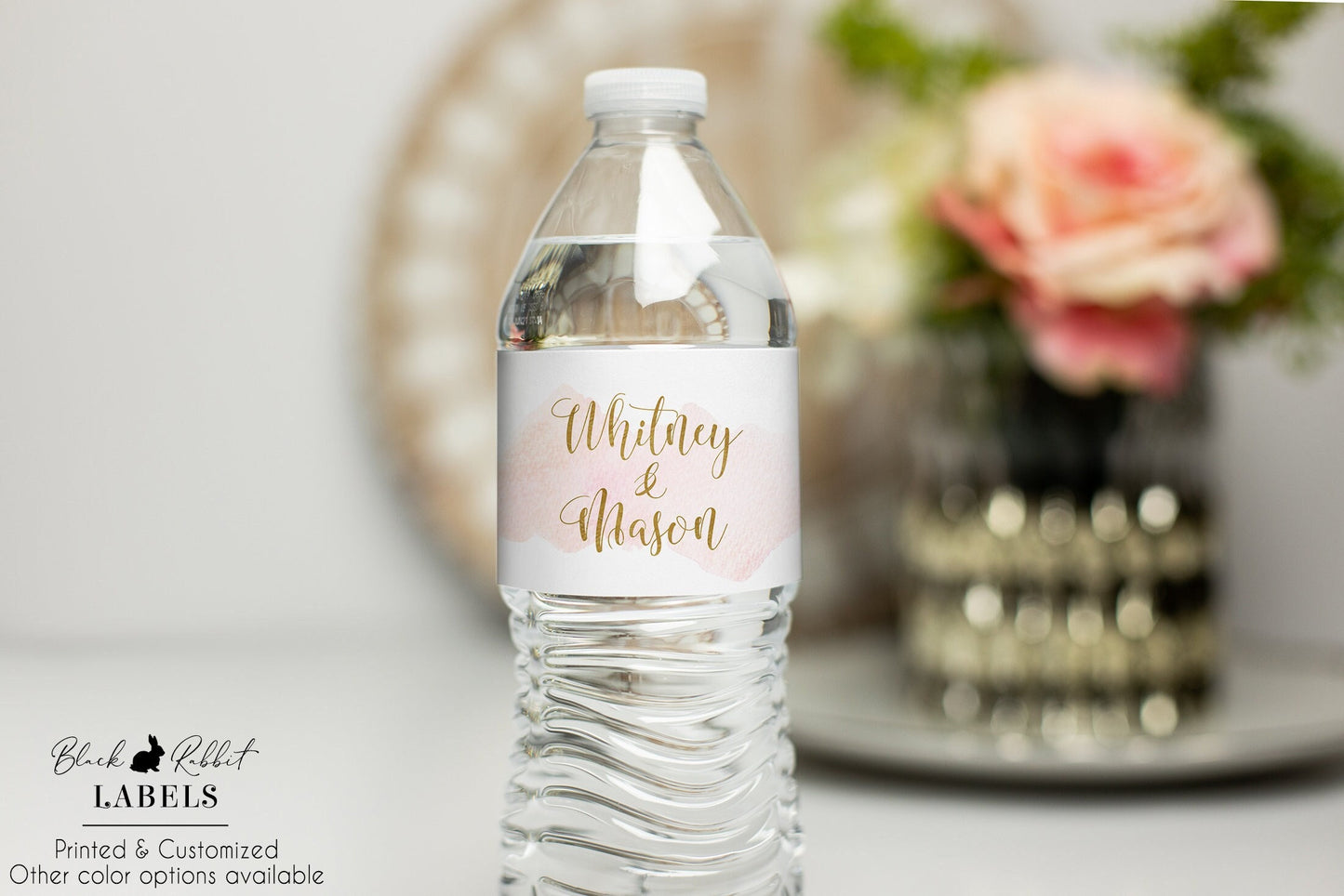 Printed Personalized Water Bottle Labels / Watercolor Wash - WC19