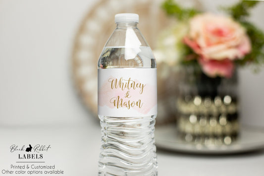 Printed Personalized Water Bottle Labels / Watercolor Wash - WC19