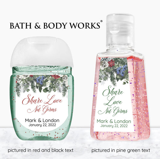 Printed Bath and Body Works® PocketBac Sanitizer Labels / Winter Berries - WN21