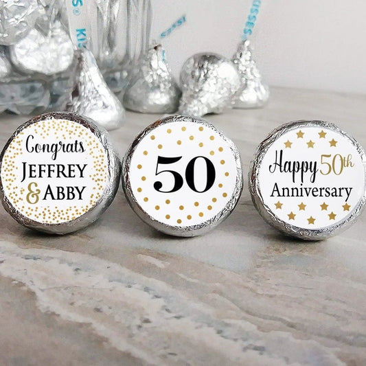 Printed Chocolate Kiss Stickers / Confetti and Stars - AN16