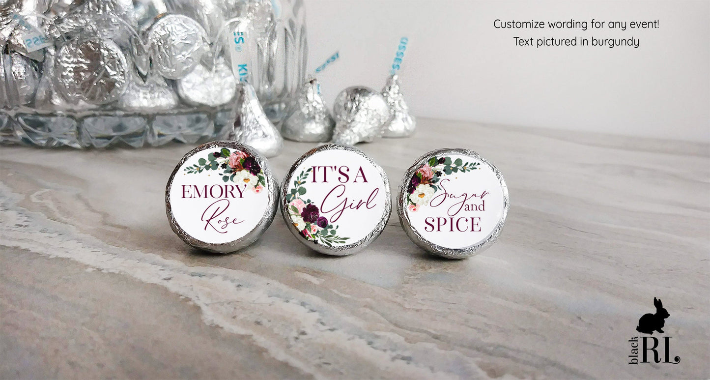 Printed Chocolate Kiss Stickers / Brilliant Fall Bouquet - BC20