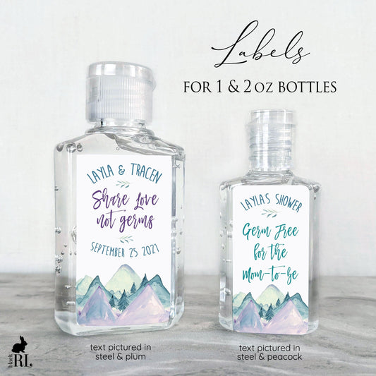 Printed Small Hand Sanitizer Labels / Mountain Landscape - MT21