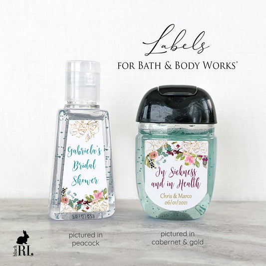 Printed Bath and Body Works® PocketBac Sanitizer Labels / Wildflower Design - WF20