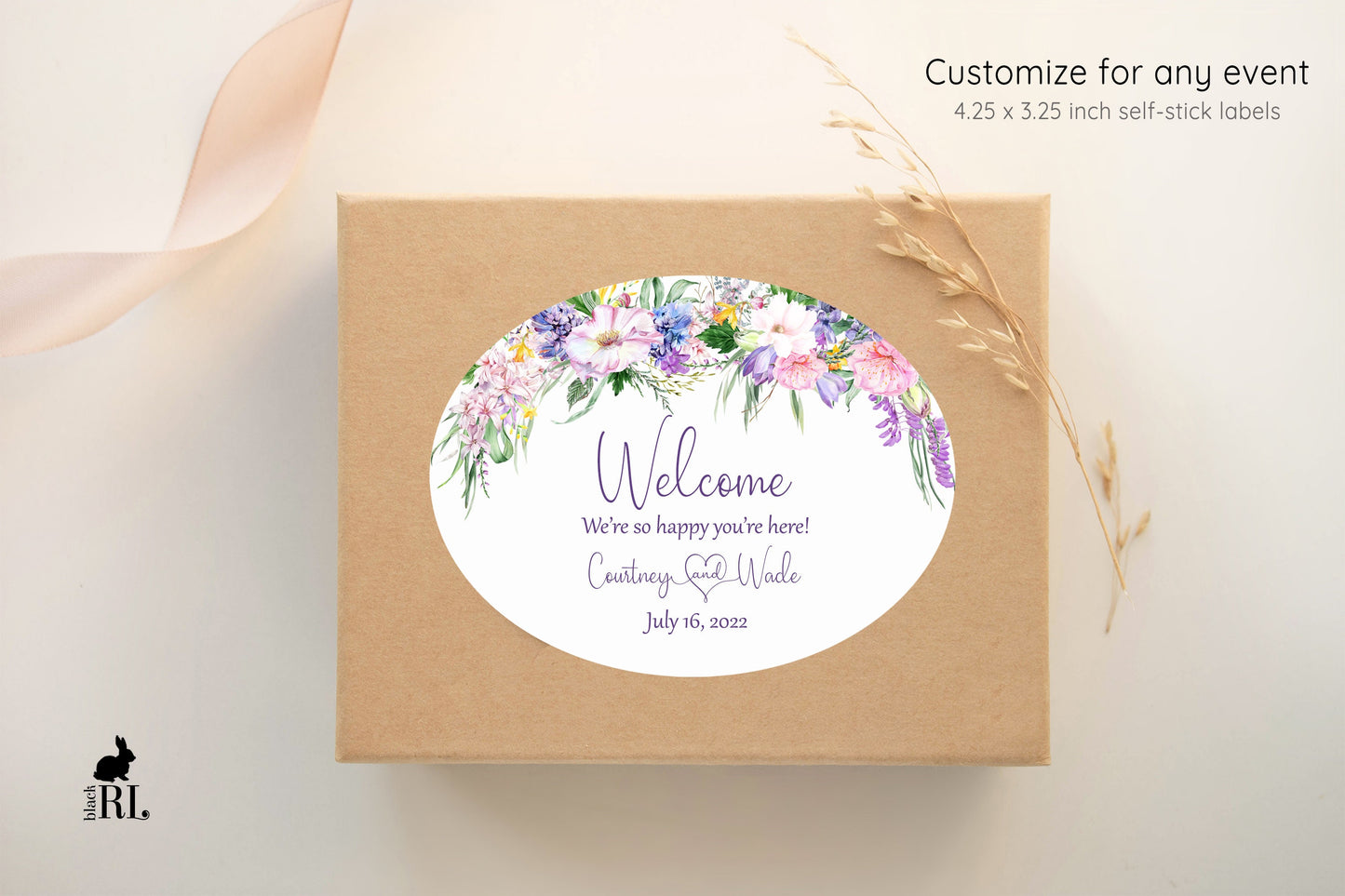 Printed Oval Bag and Box Labels / May Bouquets -  MB22