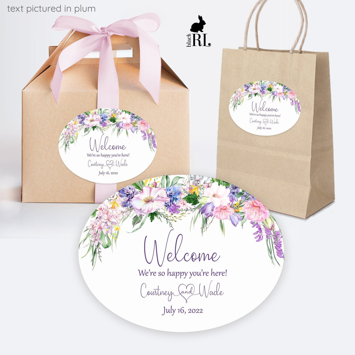 Printed Oval Bag and Box Labels / May Bouquets -  MB22