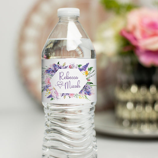 Printed Personalized Water Bottle Labels / May Bouquets - MB22