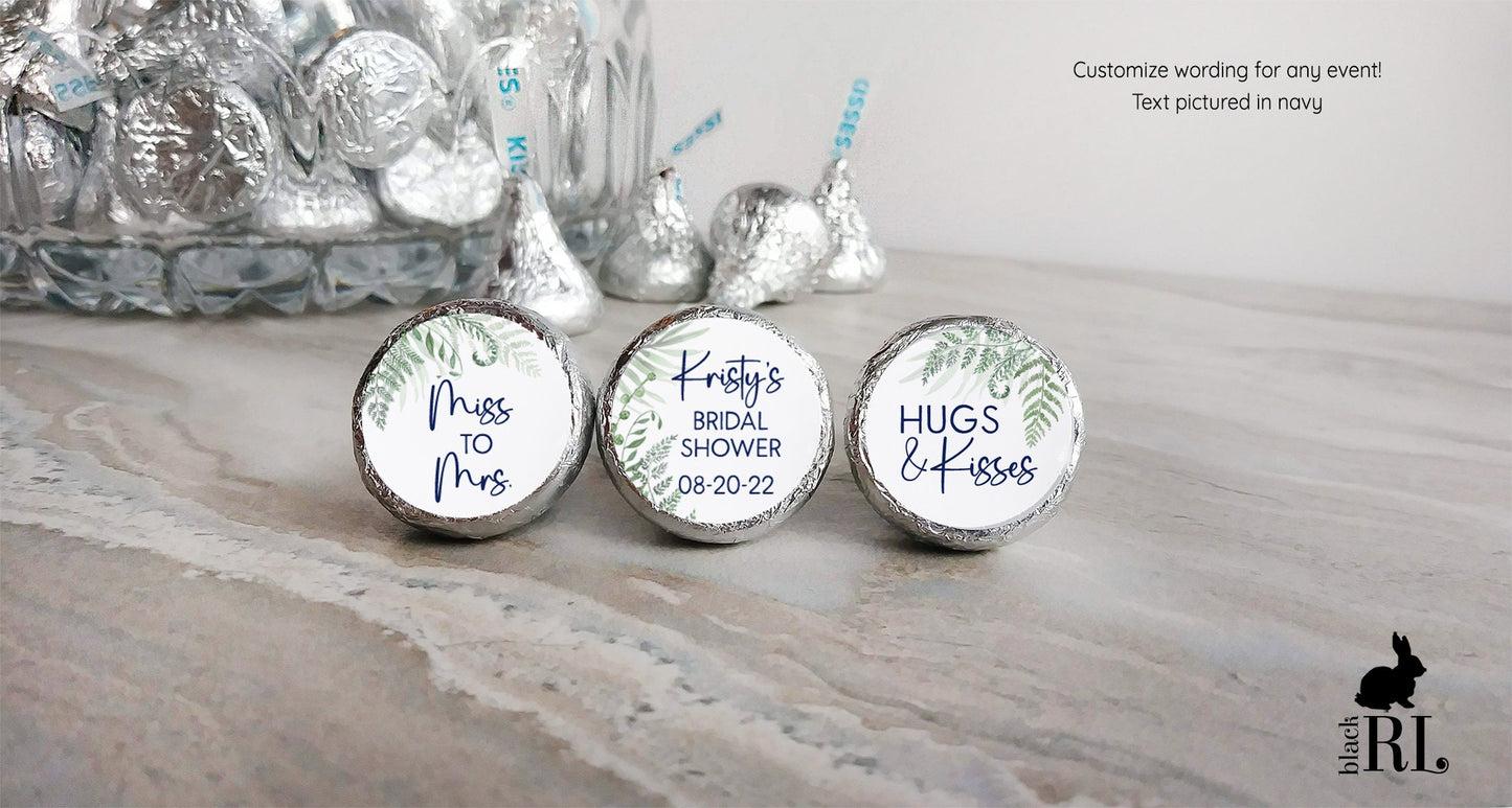 Printed Chocolate Kiss Stickers / Fern Greenery - FN22