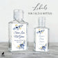 Printed Small Hand Sanitizer Labels / Navy and Gold Flowers - NG19