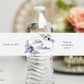Printed Personalized Water Bottle Labels / Navy and Gold Flowers - NG19