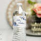 Printed Personalized Water Bottle Labels / Navy and Gold Flowers - NG19