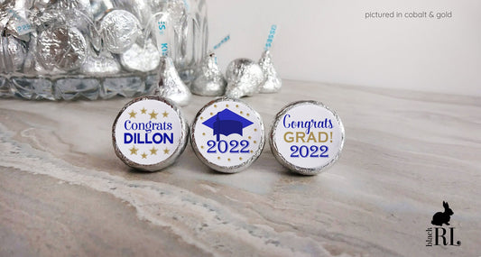 Printed Chocolate Kiss Stickers / Graduation - GD22