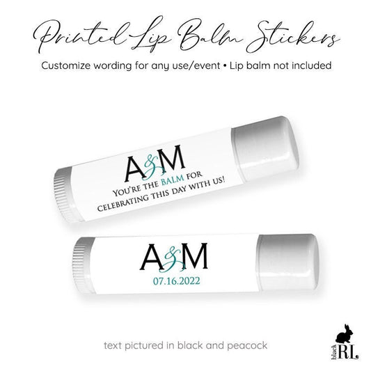 Printed Lip Balm Labels / Modern Monogram - MG20