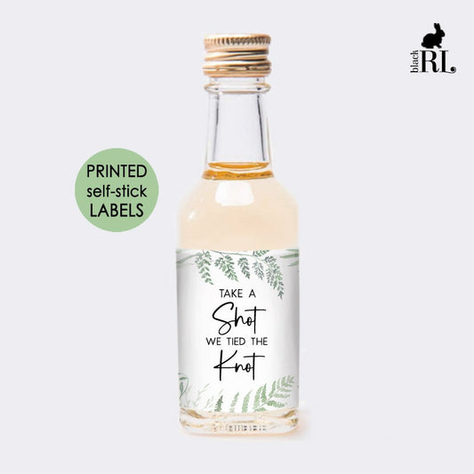 Printed Mini Liquor Bottle Labels / Flowing Ferns - FN22