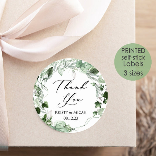 Printed Round Labels in 3 Sizes / Ivy Greenery - IV22