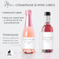 Printed Mini Wine or Mini Champagne Bottle Labels / Pink Flowers in Geo / PG19