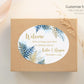 Printed Oval Bag and Box Labels / Winter Blue Ferns -  BL22