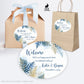 Printed Oval Bag and Box Labels / Winter Blue Ferns -  BL22