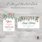 Printed Mini Wine or Mini Champagne Bottle Labels / Evergreen Branches & Holly / HC1321