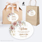 Printed Oval Bag and Box Labels / Wild Roses Bouquet -  RA22