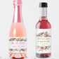 Printed Mini Wine or Mini Champagne Bottle Labels / Wild Rose Bouquet / RA22